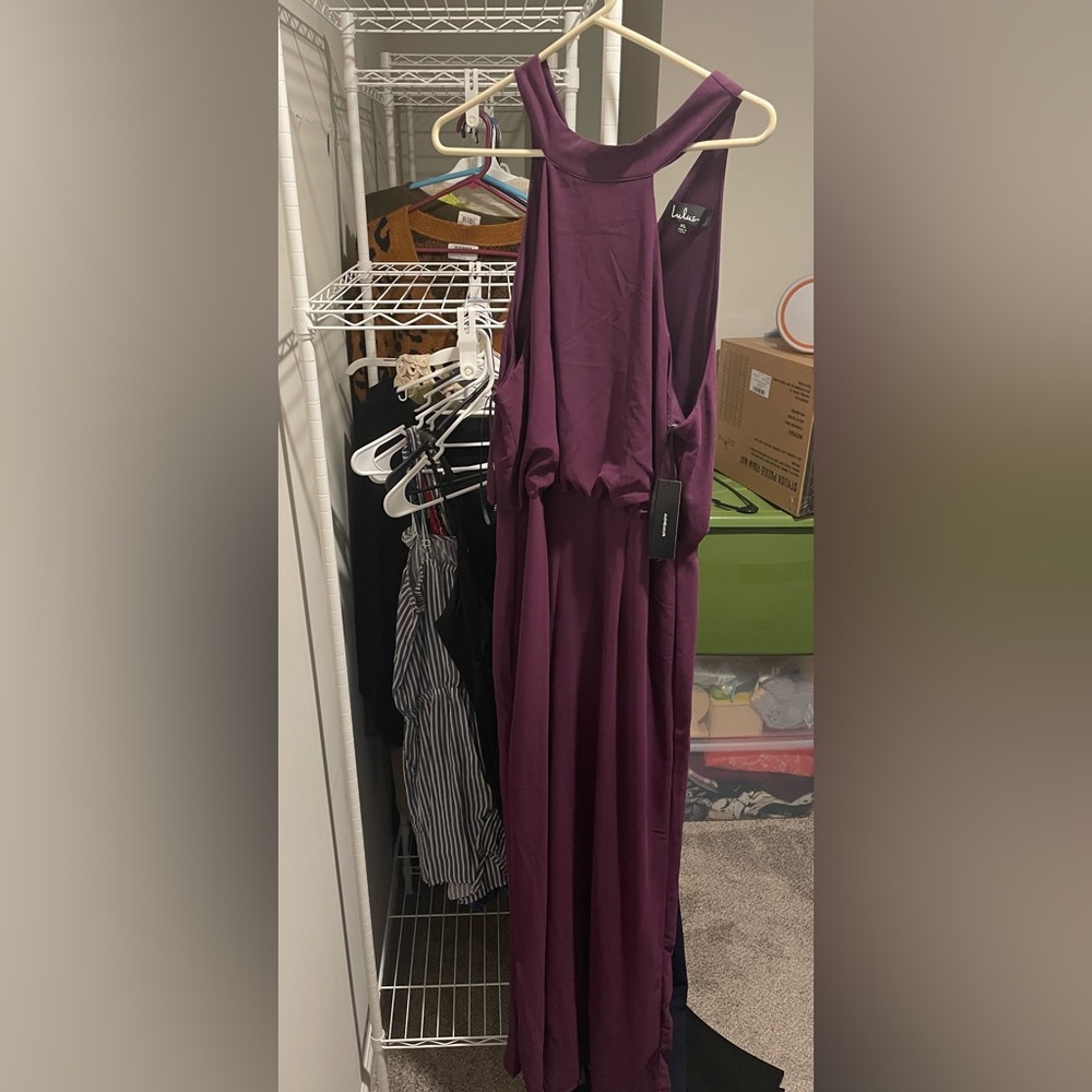 Lulus tie halter jumpsuit
